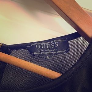 Black Guess Mesh and Peplum dress